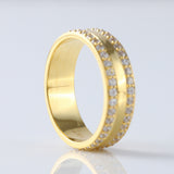 Men's Two Row Round Moissanite Full Eternity Band