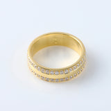 Lab Grown Two Row Wide Wedding Band For Men