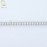 925 Silver Round Cut Moissanite Diamond Tennis Bracelet