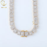 Iced Out Baguette & Round Cut Moissanite Diamond Tennis Chain
