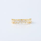 Zigzag Baguette Cut Moissanite Diamond Half Eternity Wedding Ring