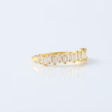 Zigzag Baguette Cut Moissanite Diamond Half Eternity Wedding Ring