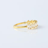 Zigzag Baguette Cut Moissanite Diamond Half Eternity Wedding Ring