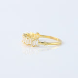 Zigzag Baguette Cut Moissanite Diamond Half Eternity Wedding Ring