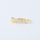 Zigzag Baguette Cut Moissanite Diamond Half Eternity Wedding Ring