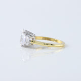 Three Stone Cushion Cut Moissanite Diamond Wedding Ring