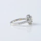 Round Cut Moissanite Diamond Halo Engagement Ring