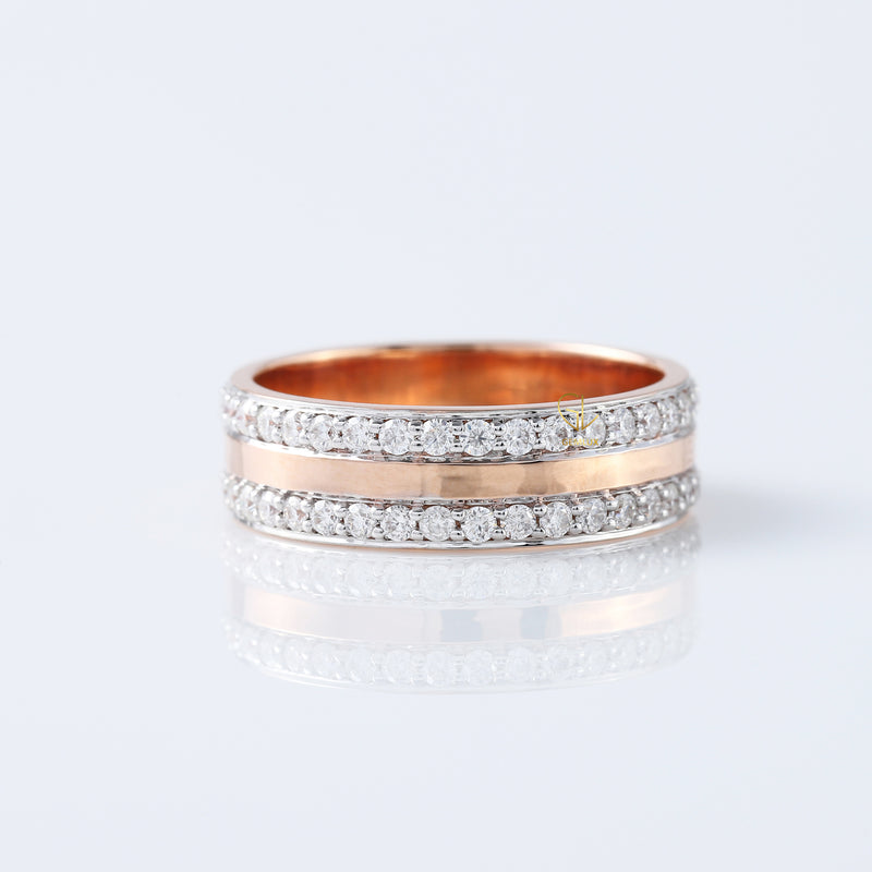 Round Cut Moissanite Diamond Eternity Wedding Band