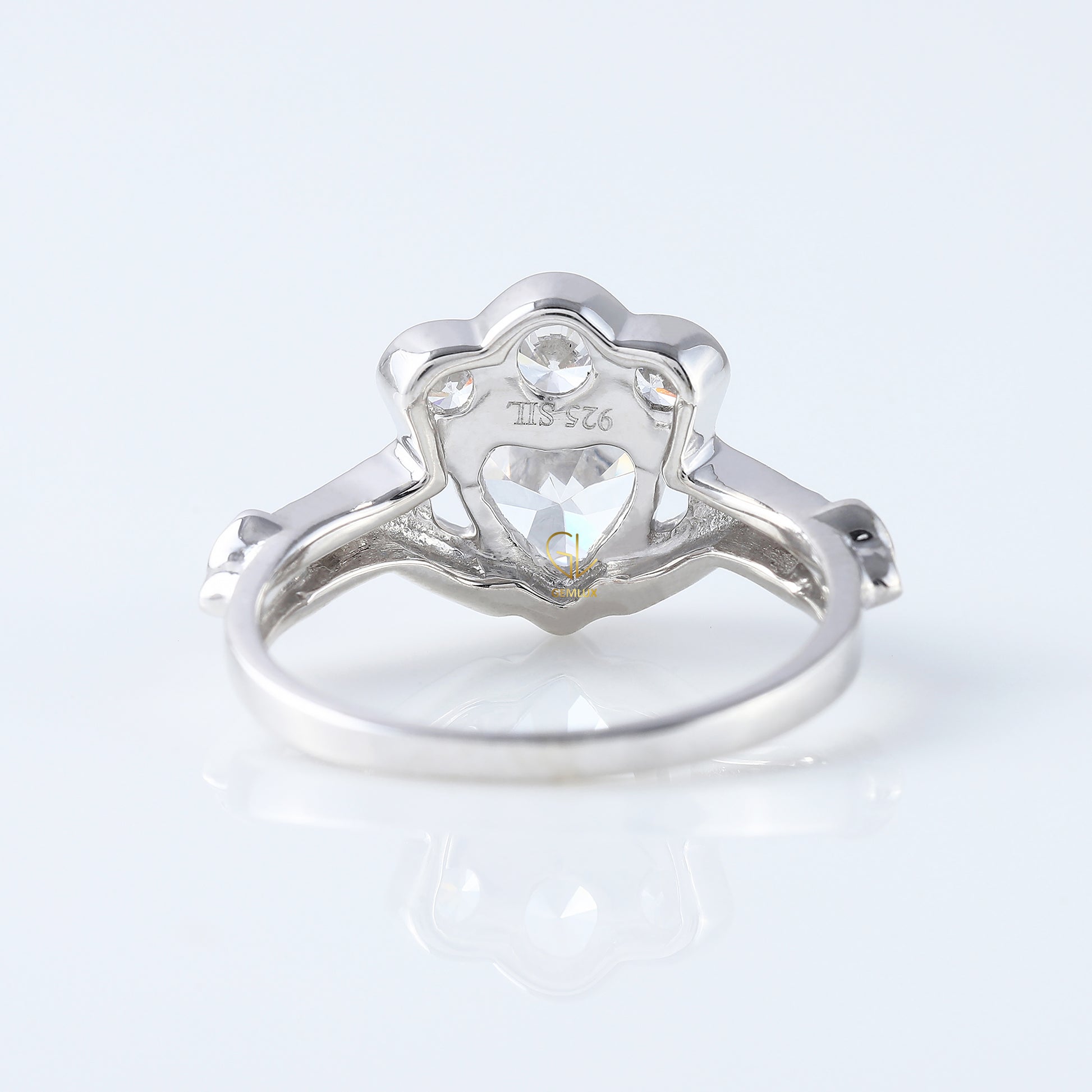 Heart Shape Irish Crown Lab Diamond Claddagh Ring