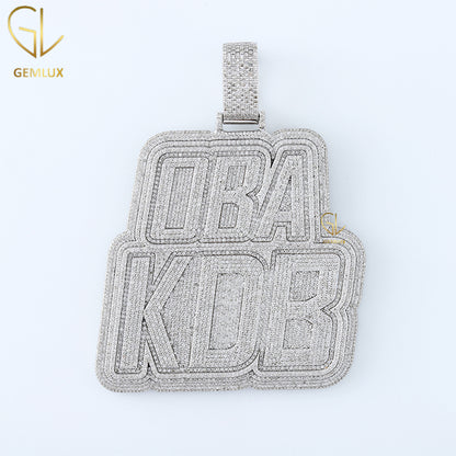 Iced Out VVS Moissanite Diamond Letter Hiphop Pendant