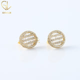 Baguette & Round VVS Moissanite Stud Earrings
