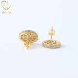 Baguette & Round VVS Moissanite Stud Earrings
