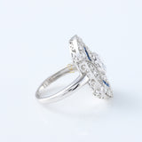 Art Deco Round Cut Moissanite Bezel Set Engagement Ring