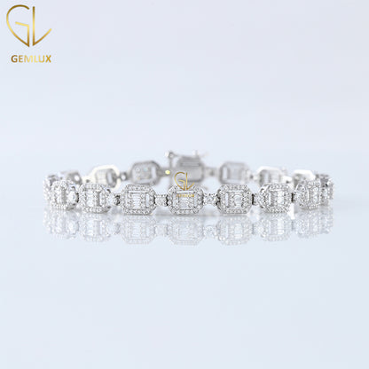 925 Silver Moissanite Diamond Vintage Bracelet