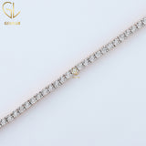 Bling Bling Round Cut Moissanite Diamond Tennis Chain