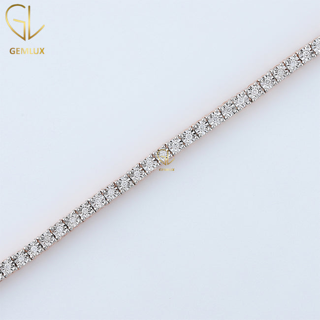 Round Cut Moissanite Diamond Tennis Chain For Men Women