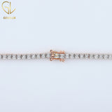 Bling Bling Round Cut Moissanite Diamond Tennis Chain