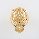 Solid Gold Green Eye Panther Ring - Animal-Inspired Design