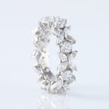 Floral Inspired Moissanite Wedding Band