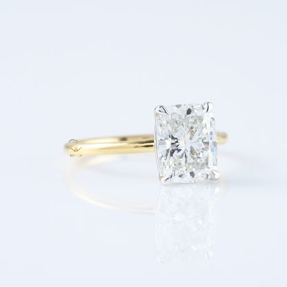 Elongated Cushion Cut Moissanite Solitaire Engagement Ring