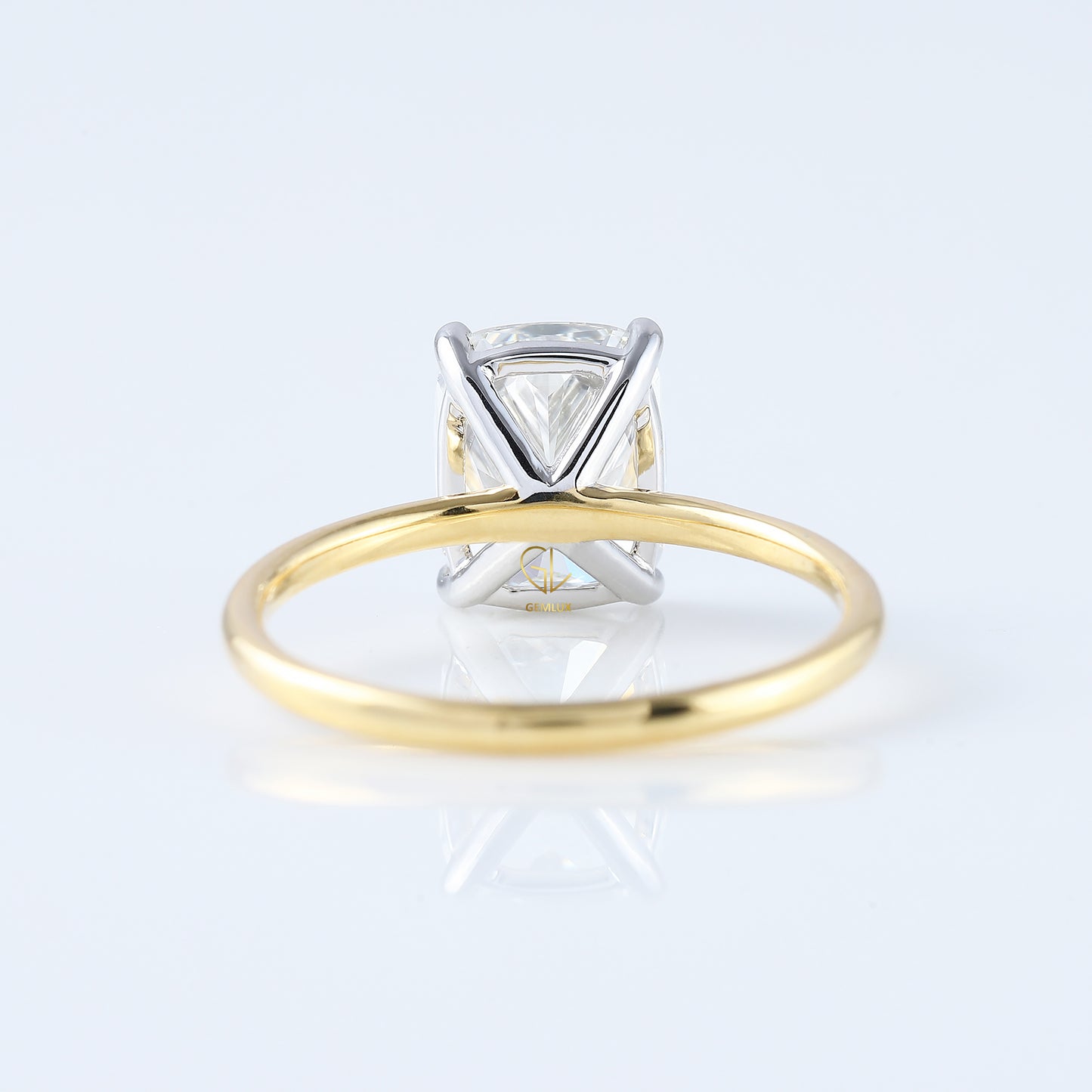 Elongated Cushion Cut Moissanite Solitaire Engagement Ring