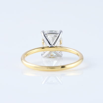 Elongated Cushion Cut Moissanite Solitaire Engagement Ring