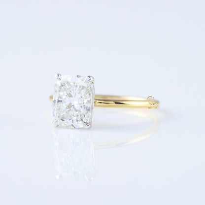 Elongated Cushion Cut Moissanite Solitaire Engagement Ring