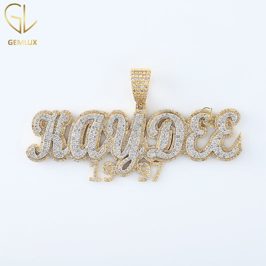 Custom Iced Out Letter Name Hiphop Charm Pendant