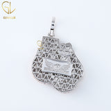 Iced Out Pink Diamond Boxing Gloves Hiphop Pendant