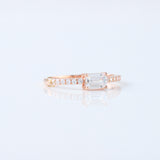 East to West Emerald Cut Moissanite Diamond Ring