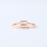 East to West Emerald Cut Moissanite Diamond Ring