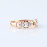 Cable Chain Link 14k Gold Ring