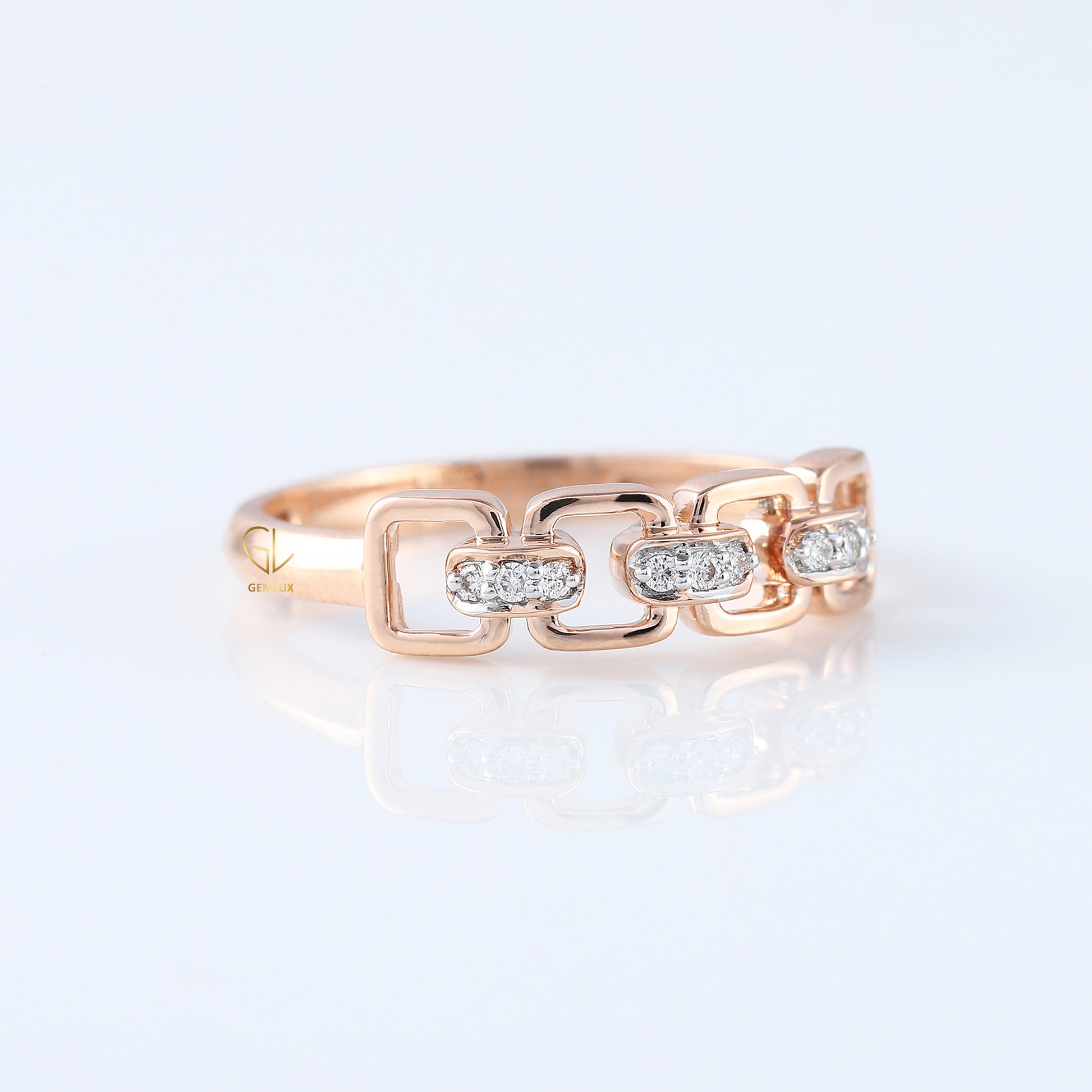 Cable Chain Link 14k Gold Ring