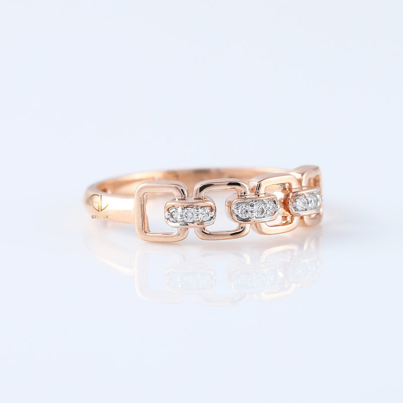 Cable Chain Link 14k Gold Ring