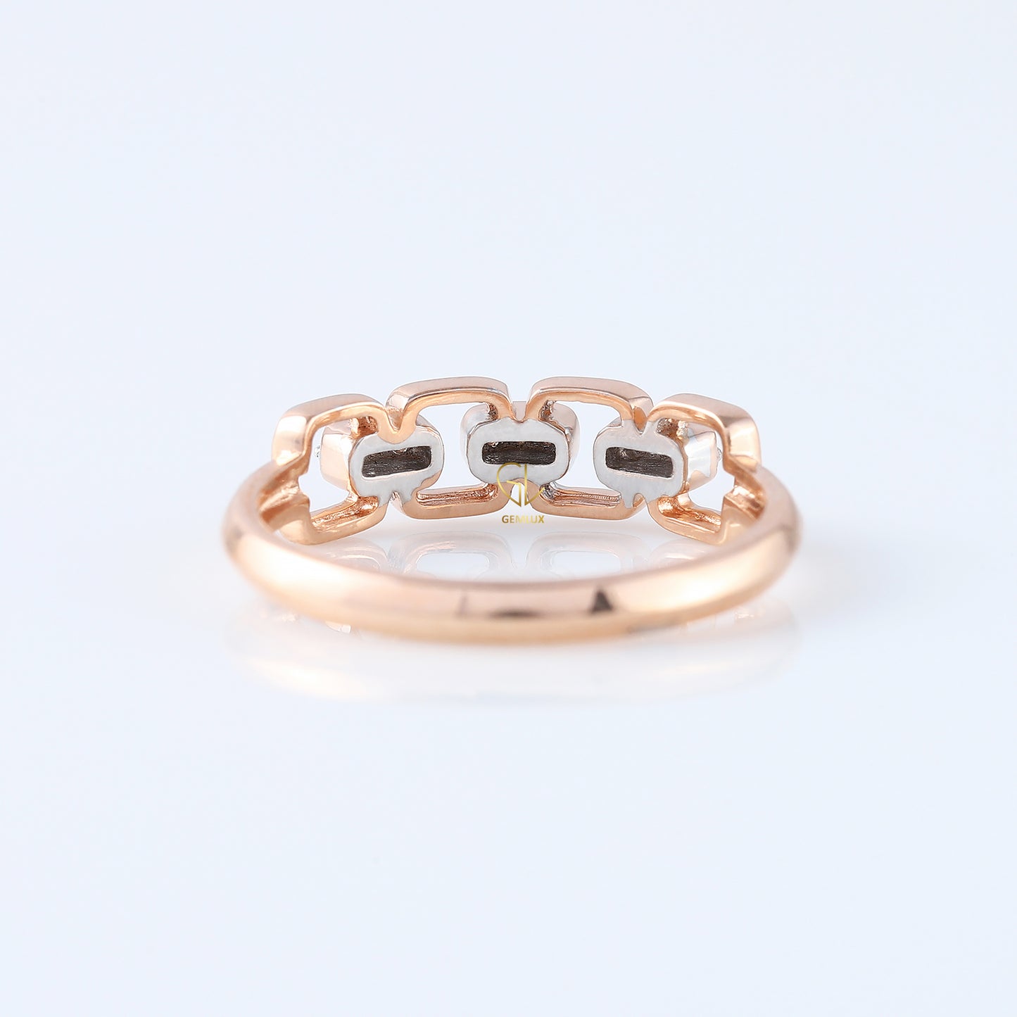 Cable Link Chain Lab Diamond 14k Gold Ring