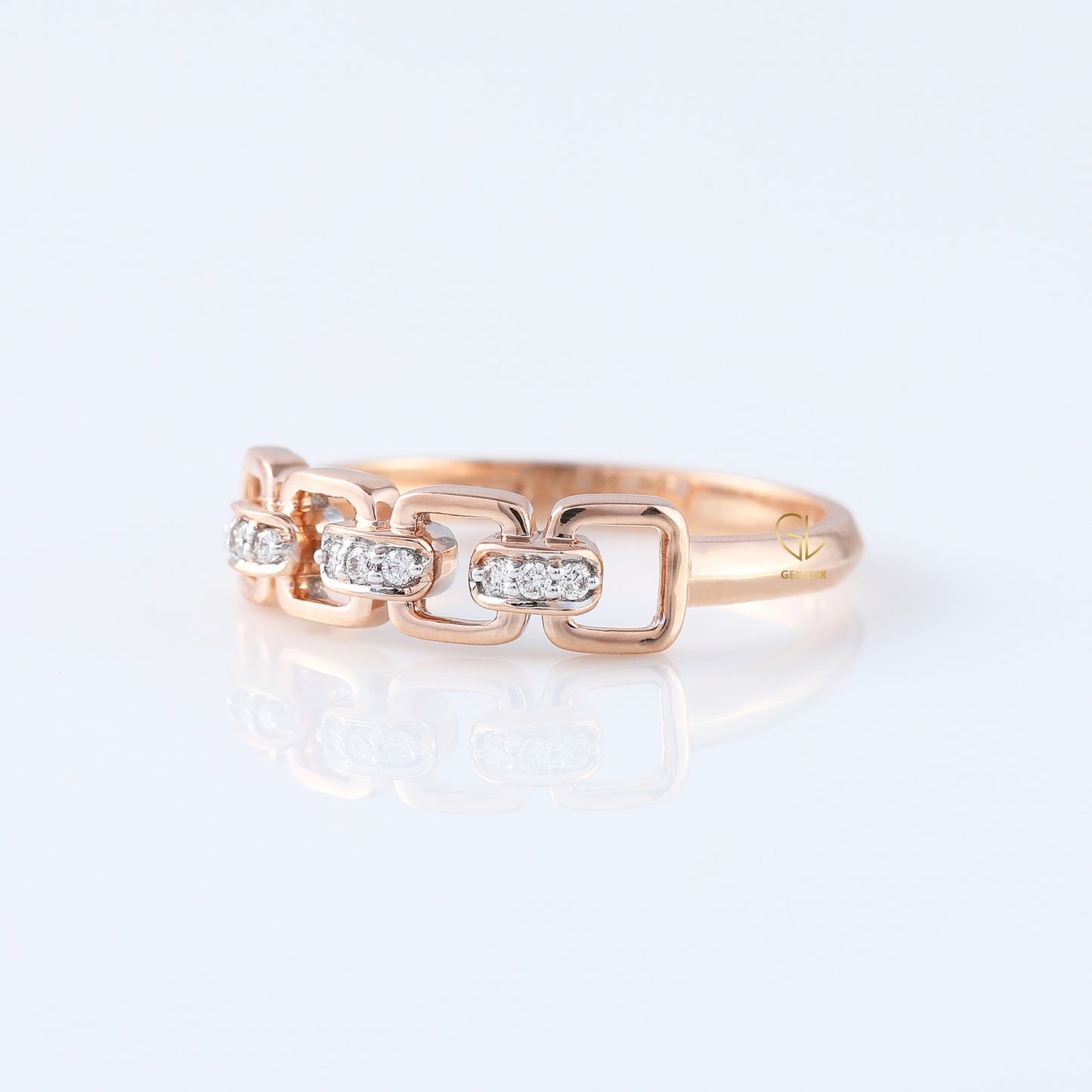 Cable Chain Link 14k Gold Ring