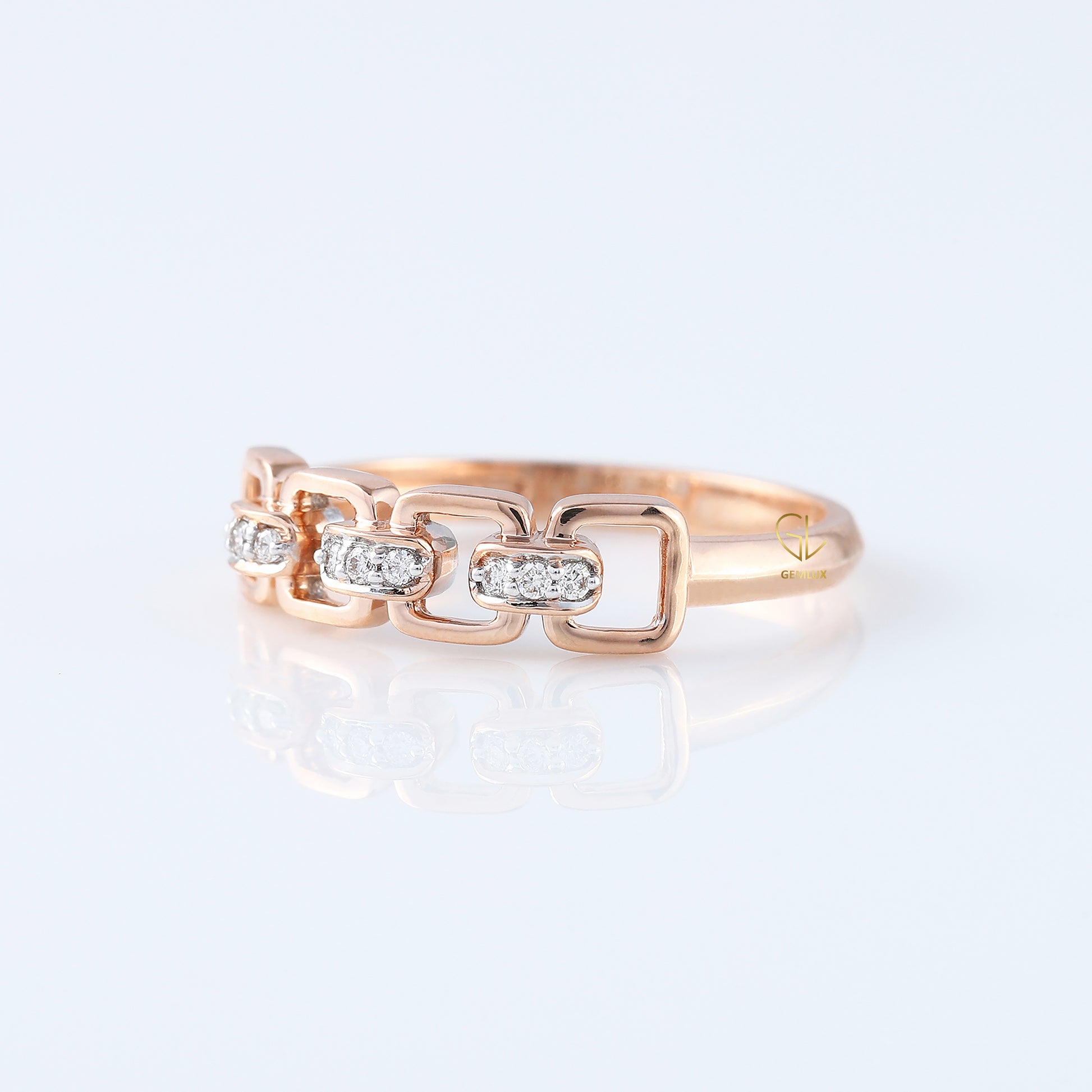 Cable Chain Link 14k Gold Ring