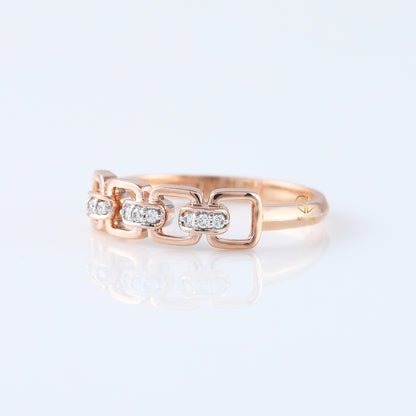 Cable Chain Link 14k Gold Ring