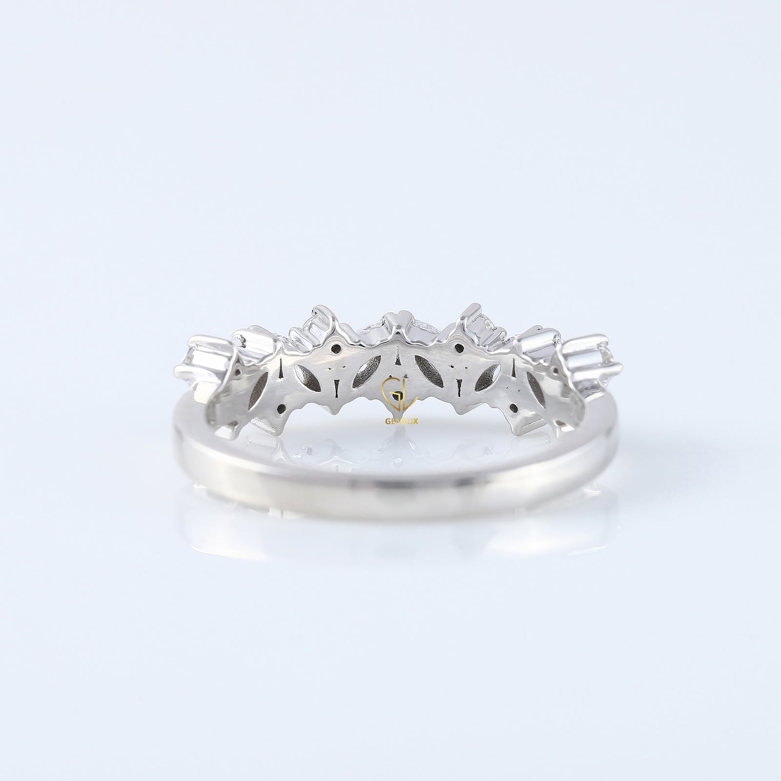 Marquise & Round Lab Grown Wedding Band