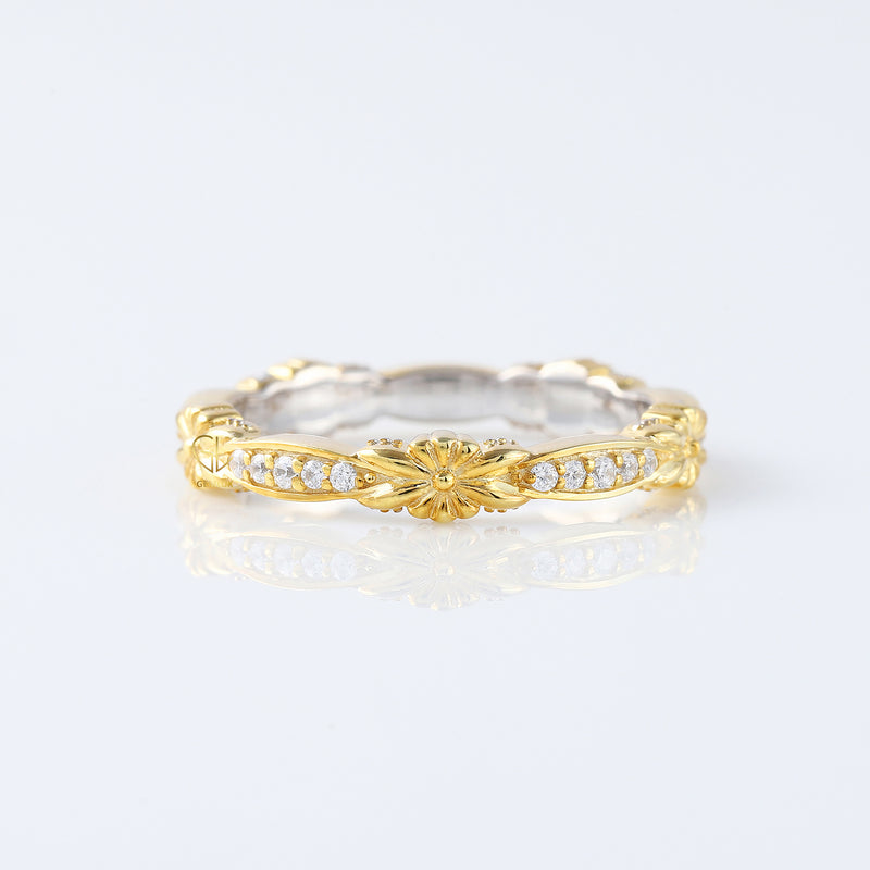 Vintage Art Deco Lab Grown Filigree Wedding Band