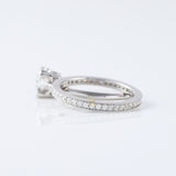 Round Moissanite Art Deco Milgrain Bridal Ring Set