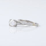Round Moissanite Art Deco Milgrain Bridal Ring Set