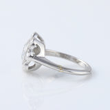 Heart & Arrows Round Lab Grown Diamond Bezel Set Floral Halo Vintage Engagement Ring