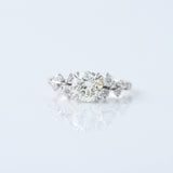 Round Cut Moissanite Scattered Diamond Engagement Ring