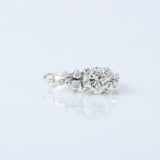 Round Cut Moissanite Scattered Diamond Engagement Ring