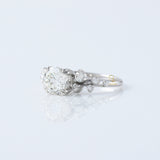 Round Cut Moissanite Scattered Diamond Engagement Ring