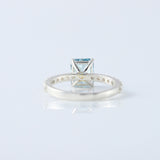 Blue Radiant Cut Lab Grown Classic Solitaire Diamond Engagement Ring