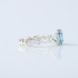 Blue Radiant Cut Lab Grown Diamond Solitaire With Accent Engagement Ring