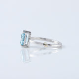 Blue Radiant Cut Lab Grown Diamond Classic Solitaire Engagement Ring