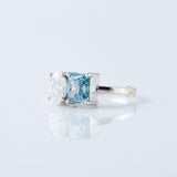 Toi et Moi Ring, Radiant & Oval Cut Lab Grown Diamond Two Stone Engagement Ring